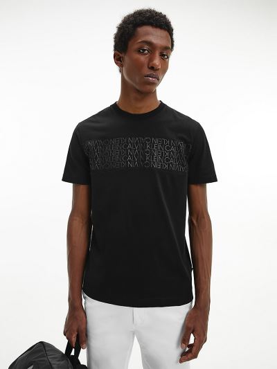 Calvin Klein Ruhák HU391634 | Calvin Klein Organic Cotton Logo Férfi Póló Fekete